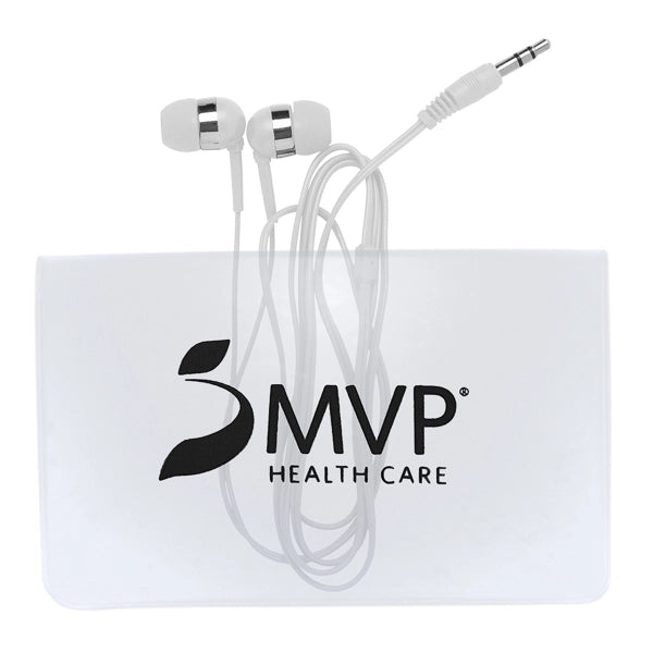 SMALL VINYL CASE WITH WHITE EARPHONES