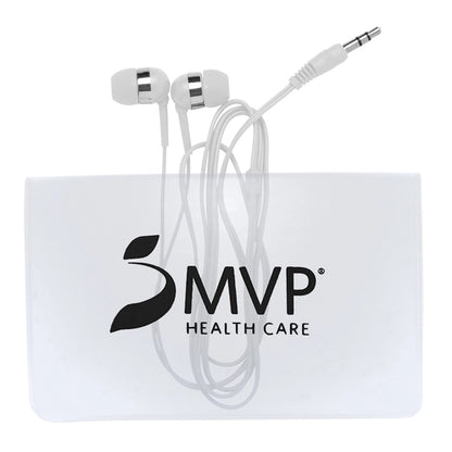 SMALL VINYL CASE WITH WHITE EARPHONES