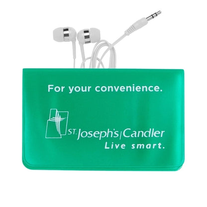 SMALL VINYL CASE WITH WHITE EARPHONES