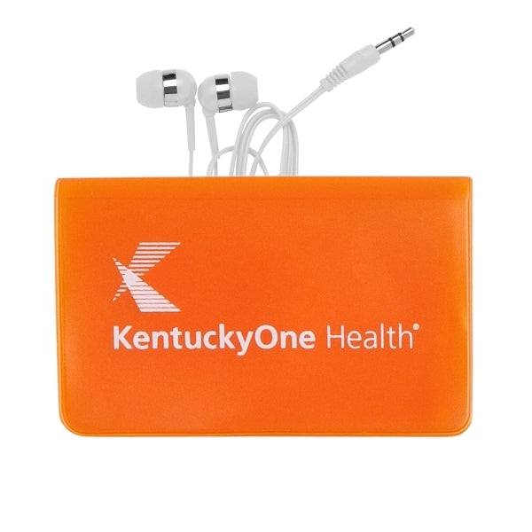 SMALL VINYL CASE WITH WHITE EARPHONES