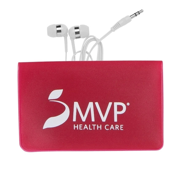 SMALL VINYL CASE WITH WHITE EARPHONES