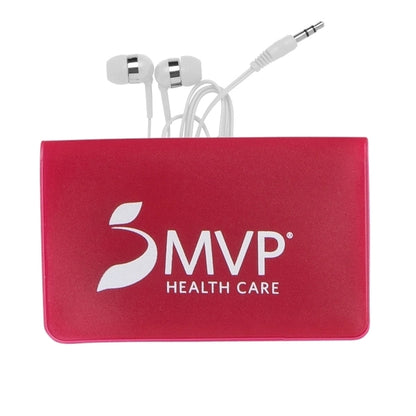 SMALL VINYL CASE WITH WHITE EARPHONES