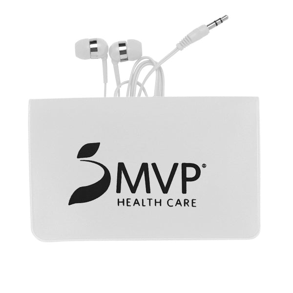SMALL VINYL CASE WITH WHITE EARPHONES