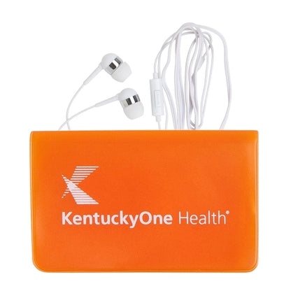 SMALL VINYL CASE WITH MICROPHONE EARPHONES