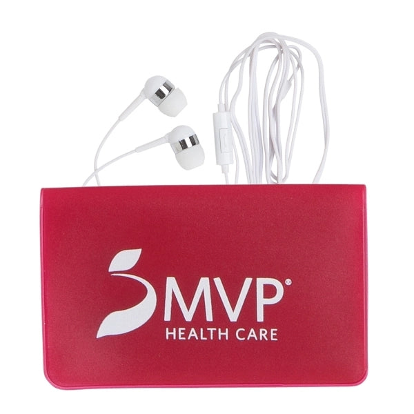 SMALL VINYL CASE WITH MICROPHONE EARPHONES