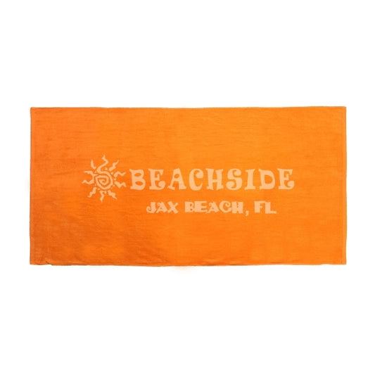 Tone-on-Tone SILK Orange 28x58 Terry Velour Beach Towel