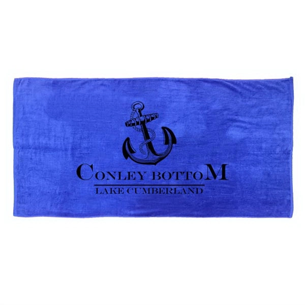 Black Ink SILK Royal Blue 30x60 Terry Velour Beach Towel.