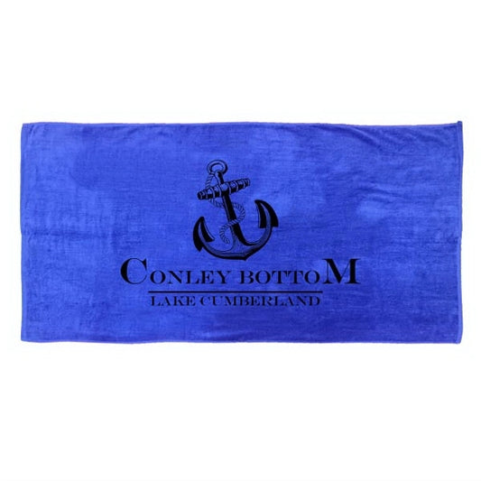 Black Ink SILK Royal Blue 30x60 Terry Velour Beach Towel.