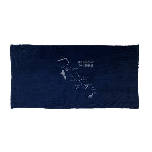 Tone-on-Tone SILK Navy Blue 28x58 Terry Velour Beach Towel