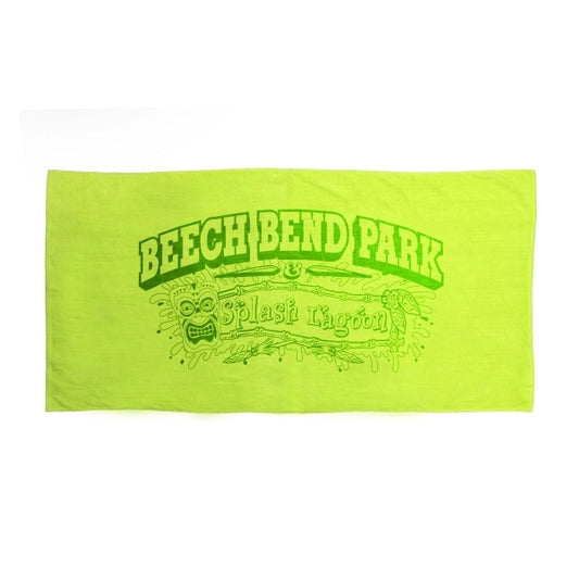 Reverse T SILK Neon Yellow 28x58 Terry Velour Beach Towel