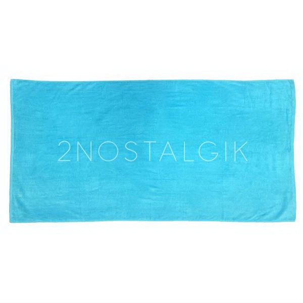 Tone-on-Tone SILK Turquoise 30x60 Terry Velour Beach Towel.