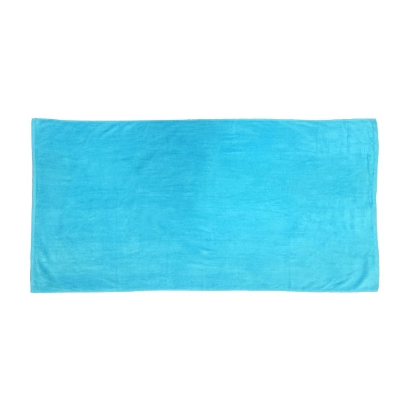 Tone-on-Tone SILK Turquoise 30x60 Terry Velour Beach Towel.