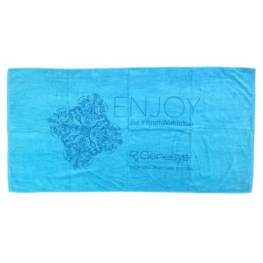 Reverse T SILK Turquoise 28x58 Terry Velour Beach Towel