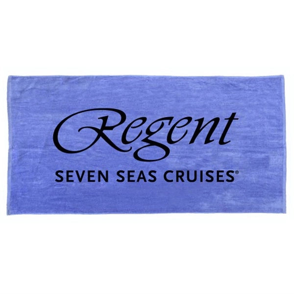 Black Ink SILK Caribbean Blue 28x58 Terry Velour Beach Towel