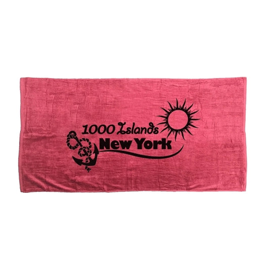 Black Ink SILK Burgundy 30x60 Terry Velour Beach Towel.