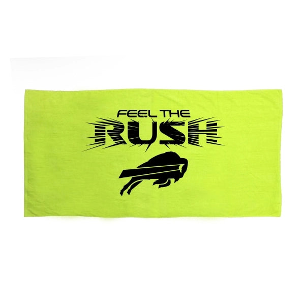 Black Ink SILK Neon Yellow 30x60 Terry Velour Beach Towel.