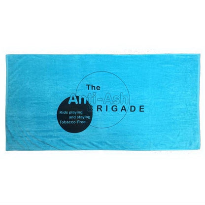 Black Ink SILK Turquoise 30x60 Terry Velour Beach Towel.