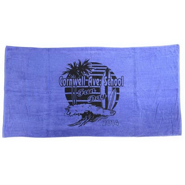 SILK Caribbean Blue 30x60 Terry Velour Beach Towel.