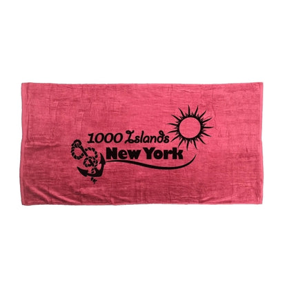 SILK Burgundy 30x60 Terry Velour Beach Towel.