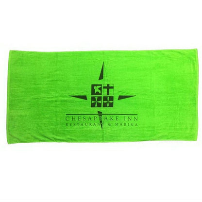 SILK Lime Green 30x60 Terry Velour Beach Towel.