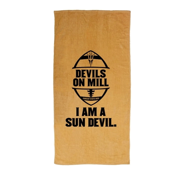 Black Ink SILK Tan 30x60 Terry Velour Beach Towel.