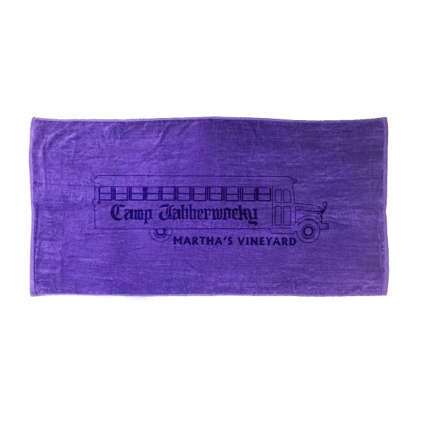 Reverse T SILK Purple 30x60 Terry Velour Beach Towel.