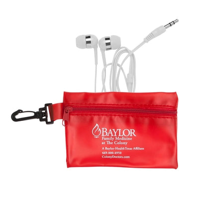 Zipper Case w/White Earphones
