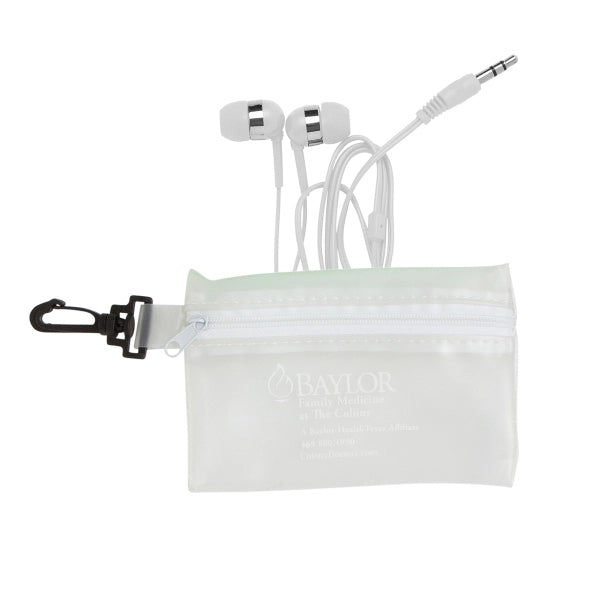 Zipper Case w/White Earphones