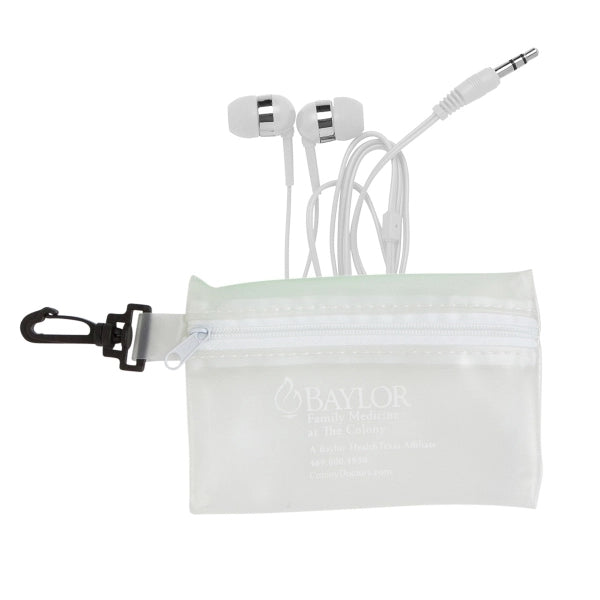 Zipper PVC Case w/Color Earphones