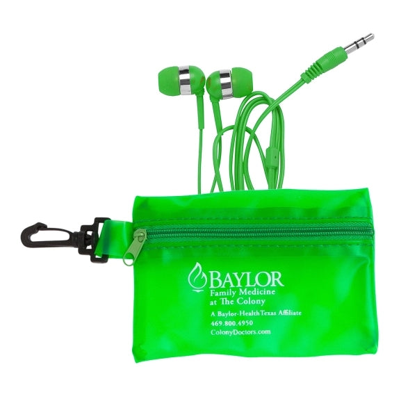 Zipper PVC Case w/Color Earphones