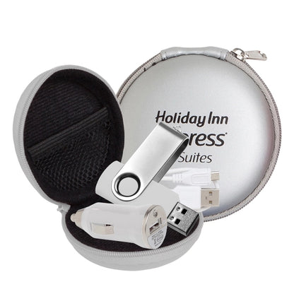 Store N Charge Tech Set in Round Zipper Case