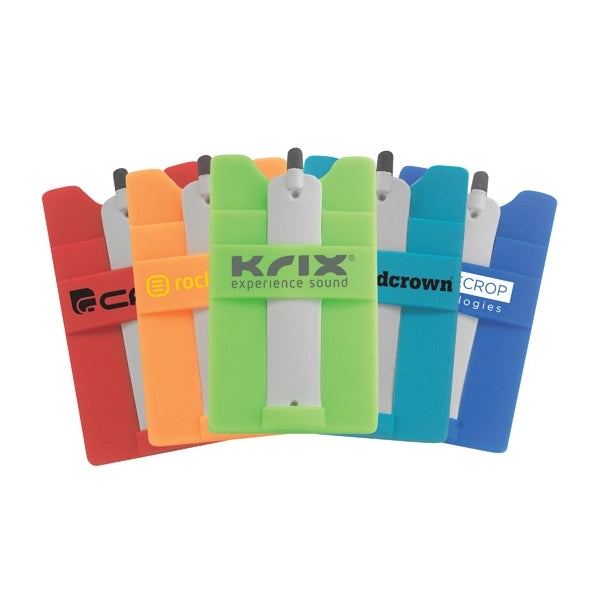 Silicone Wallet with Stylus Stand
