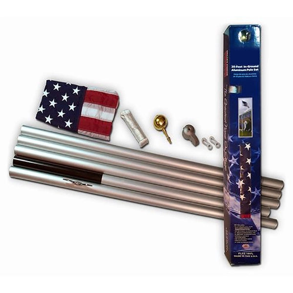 16' Aluminum Sectional Flagpole with Flag