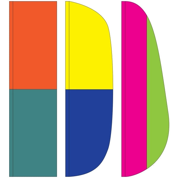 3' x 12' 2 Stripe Solid Color Feather Flags