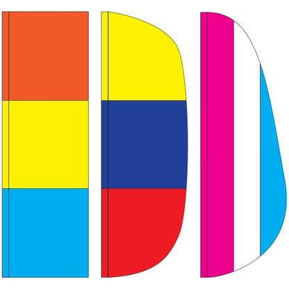 3' x 10' 3 Stripe Solid Color Feather Flags