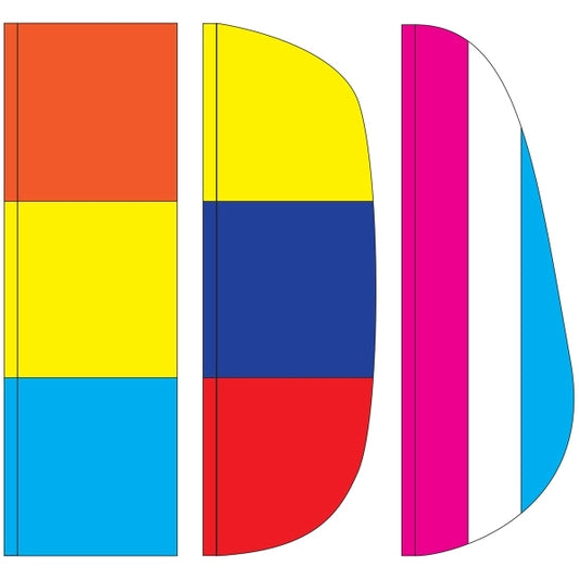 3' x 10' 3 Stripe Solid Color Feather Flags