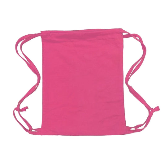 Neon Pink 14x17 Blended Knitted Drawstring Bag.