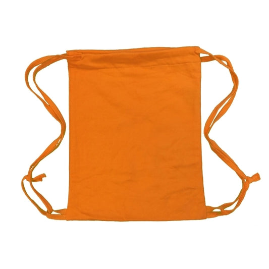 Orange 14x17 Blended Knitted Drawstring Bag.