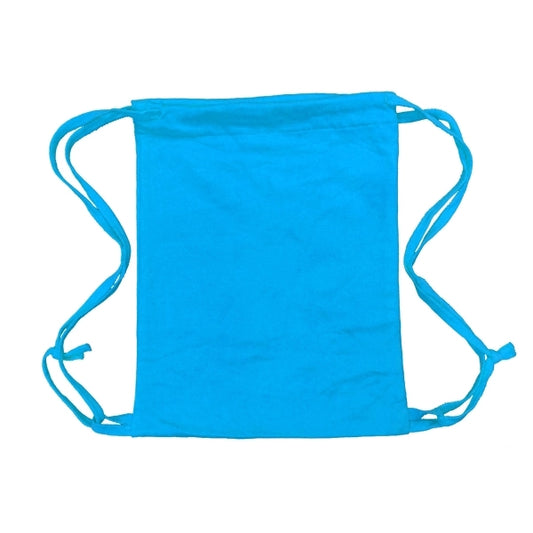 Turquoise 14x17 Blended Knitted Drawstring Bag.