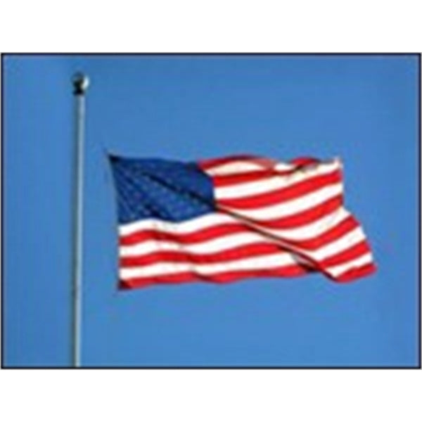 35' White Fiberglass Flagpole External Halyard - Hinged Base