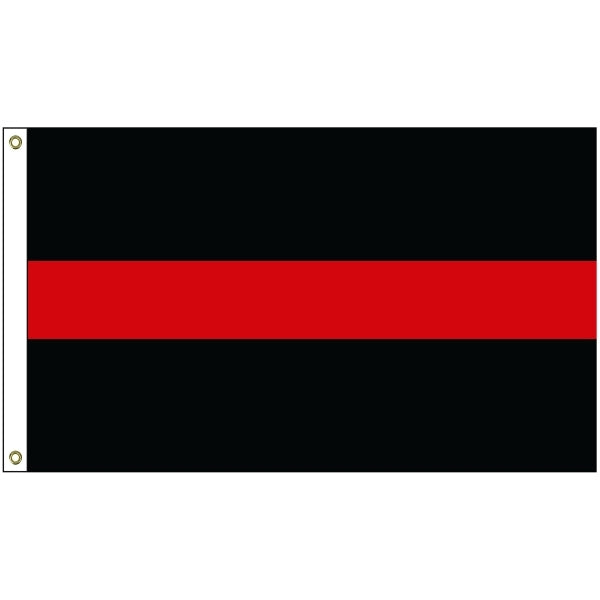 2' x 3' Thin Red Line Nylon Flag w/ Heading & Grommets