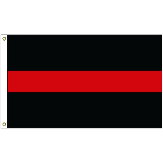 2' x 3' Thin Red Line Nylon Flag w/ Heading & Grommets