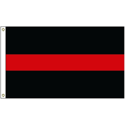 3' x 5' Thin Red Line Nylon Flag w/ Heading & Grommets