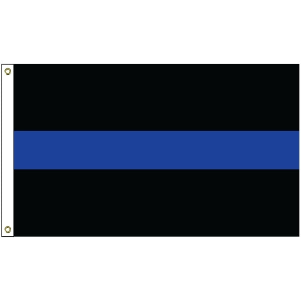2' x 3' Thin Blue Line Nylon Flag w/ Heading & Grommets