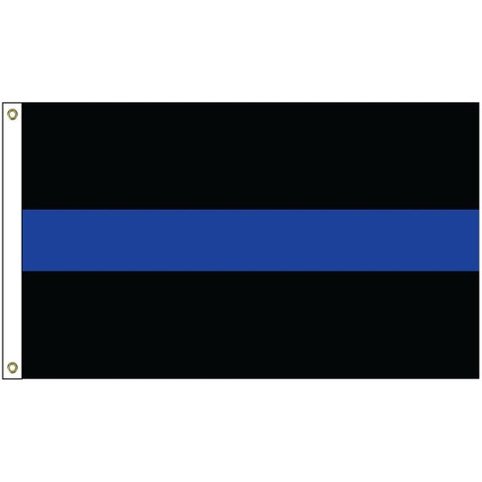 2' x 3' Thin Blue Line Nylon Flag w/ Heading & Grommets