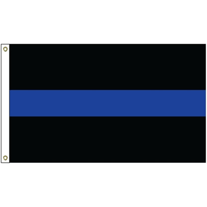 3' x 5' Thin Blue Line Nylon Flag w/ Heading & Grommets