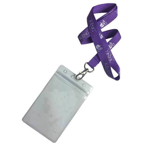 3/4" Lanyards w/ Badge Holder Combo Clear Vinyl