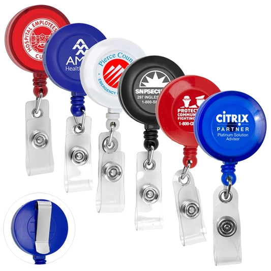 30" Cord Round Retractable Badge Reel