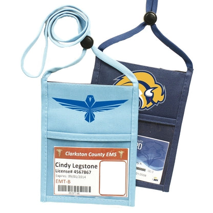 Non-Woven zipper Neck Wallet w/ 3/8" Lanyard