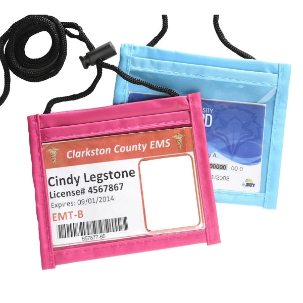 Hot Pink Small Economy 4"x3" Neck wallet w/ adjustable cord